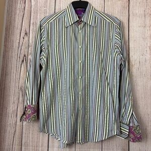 Robert Graham Mens Button Front Shirt size Large